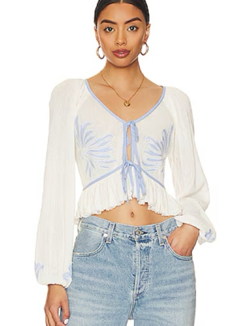 Free People Lookout Top in Ivory Combo
